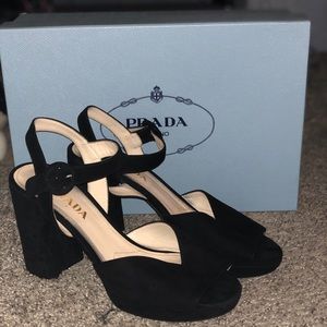 Suede Prada Platform Sandal
